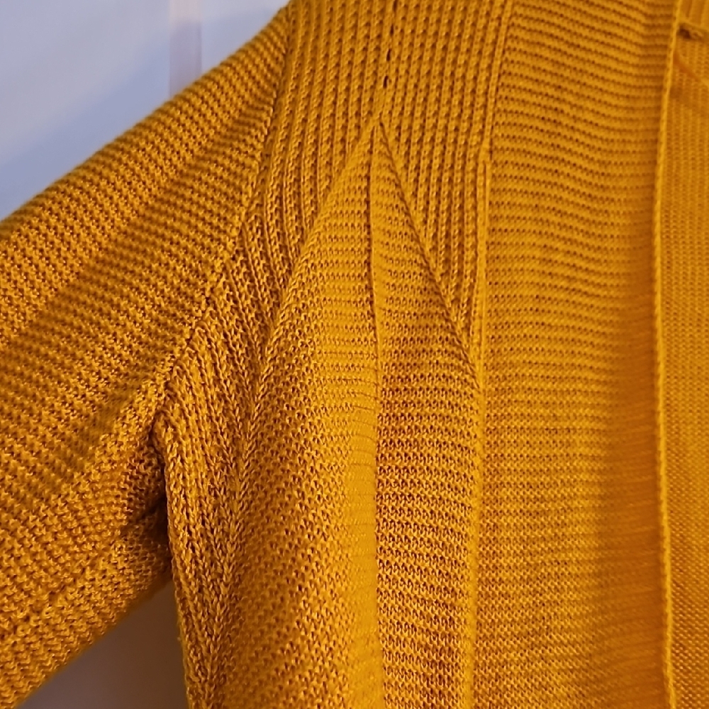 Mustard Yellow Cardigan Sweater - Picture 3 of 4